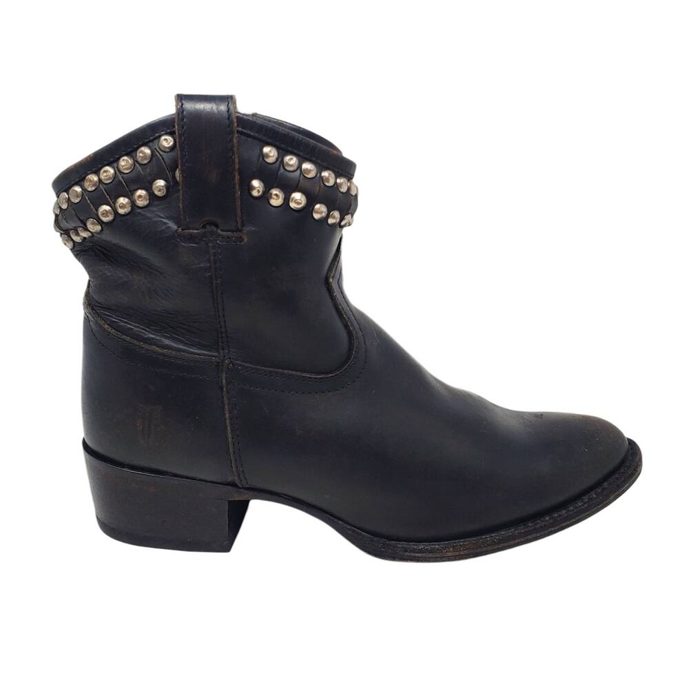 Frye Black Ankle Boots with Studded Detail